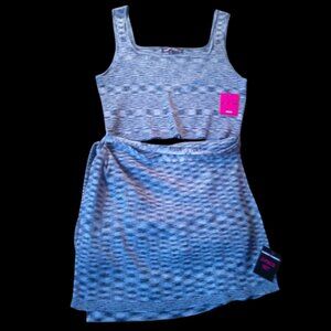 Almost Famous Women’s Plus Size 2-Piece Outfit Crop Top & Skirt 3XL Blue